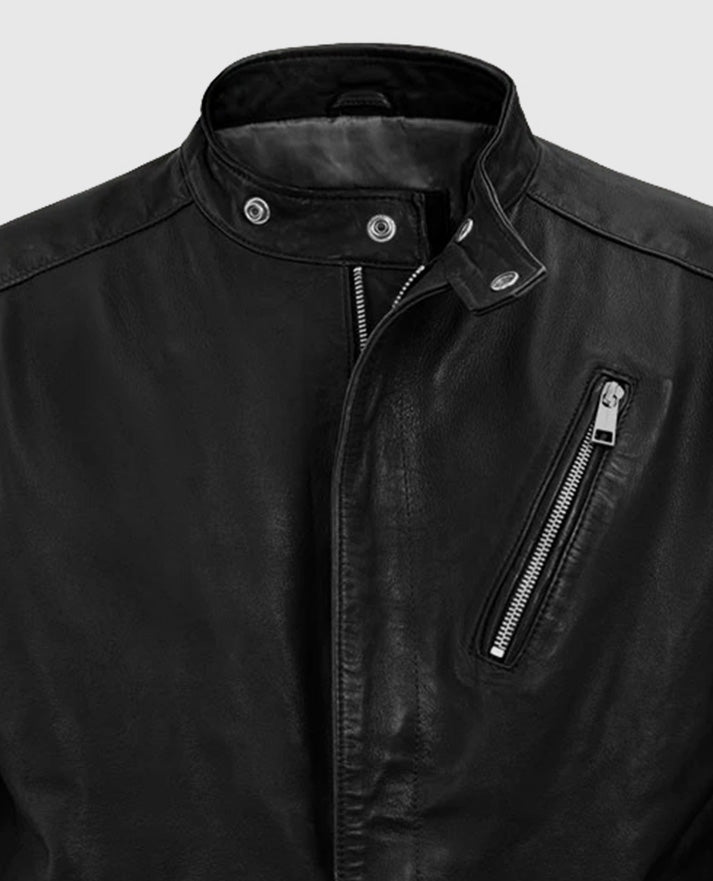 Men’s Black Leather Motorad Biker Jacket