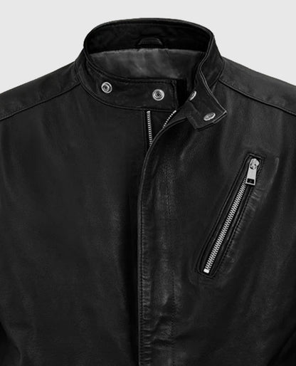 Men’s Black Leather Motorad Biker Jacket