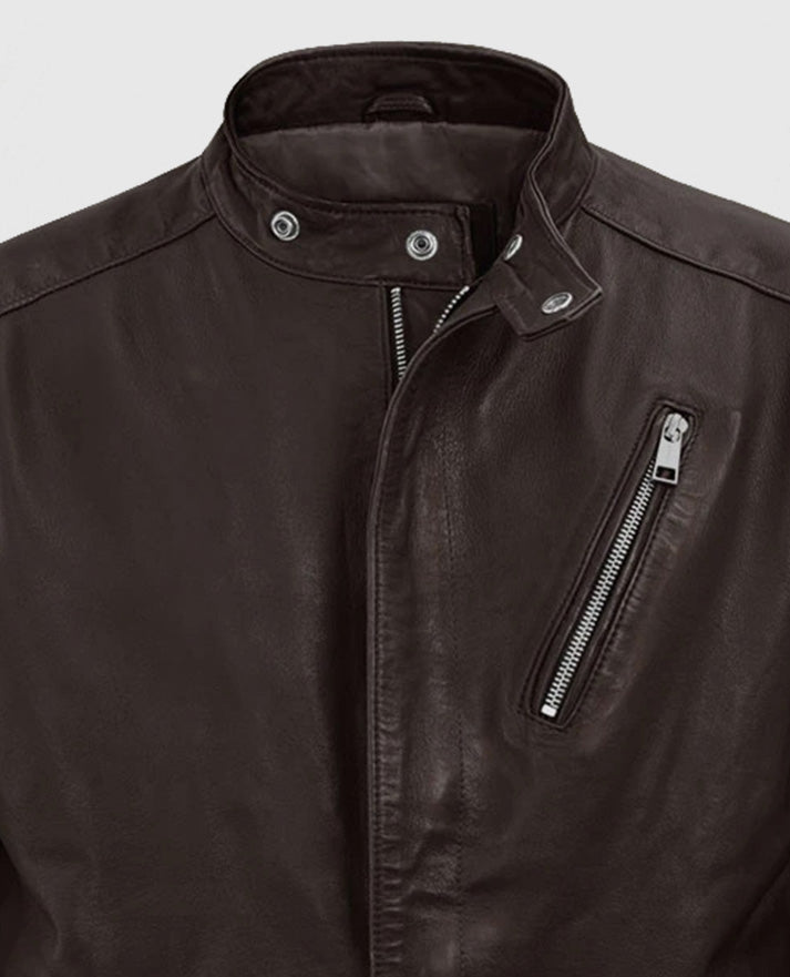 Men’s Biker Motorad Leather Brown Jacket
