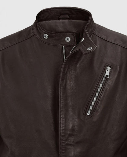 Men’s Biker Motorad Leather Brown Jacket