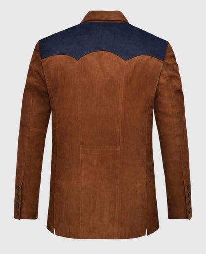 Western Suede Leather Blazer for Men