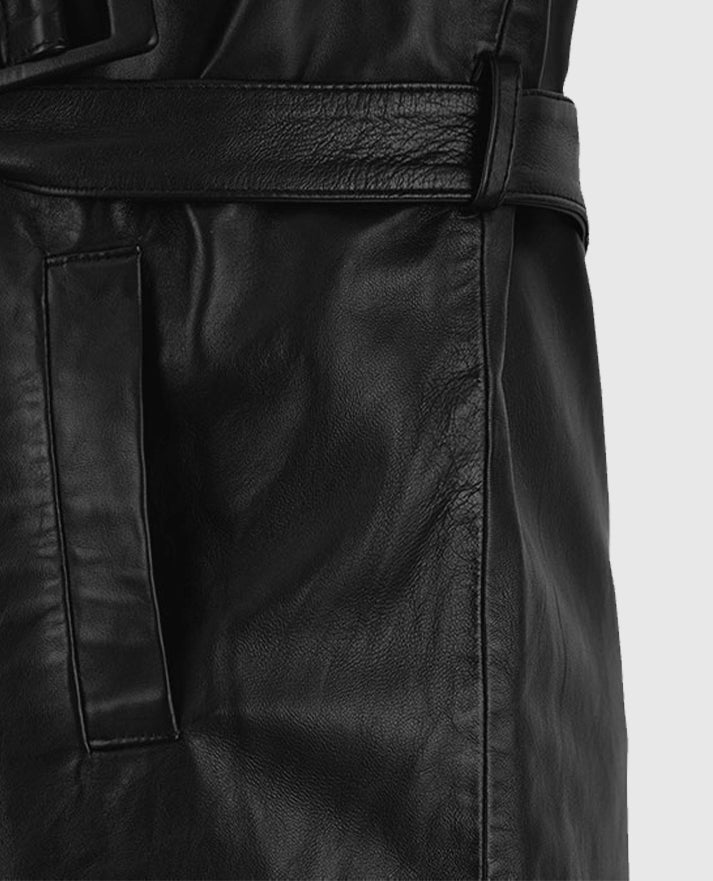 Men's Leather Vintage 1970's Trench Coat