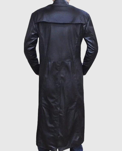 Neo Matrix Trench Coat Keanu Reeves Black Trench Coat
