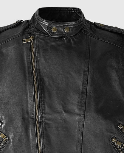 Men's Classic Black Biker Leather Vest