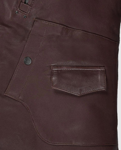 Men’s Burgundy Falcon Rider Leather Jacket
