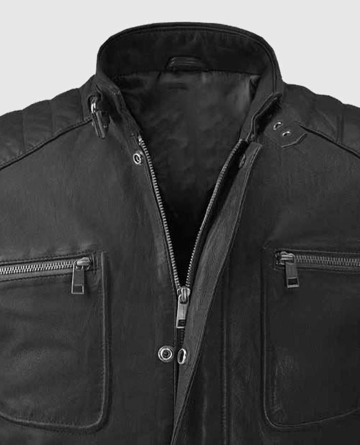 Men's Firefly Biker Black Leather Jacket