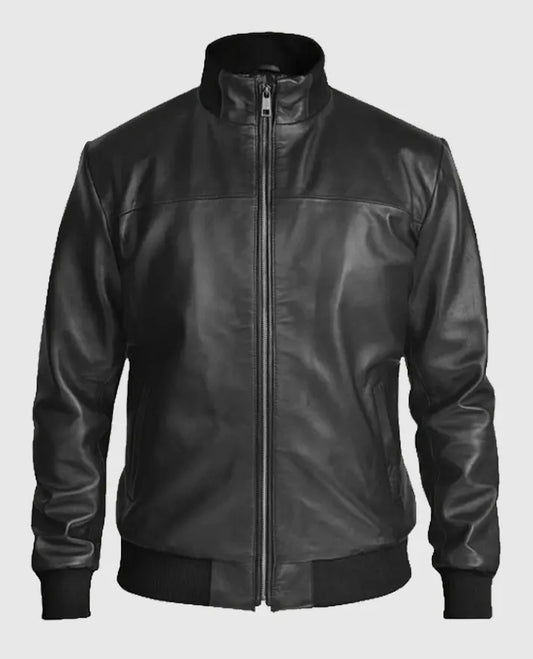Richard Madden Black Leather Jacket