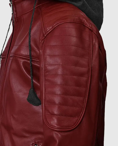 Men's Leather Hooded Rodeo Jacket