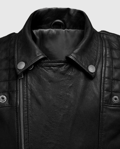 Men's Biker Ironwood Black Leather Jacket