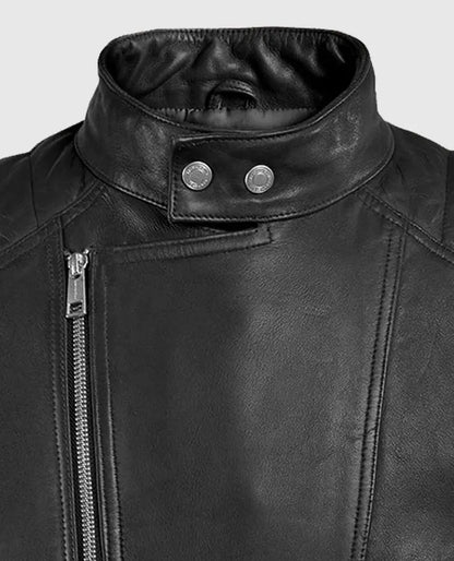 Men's Black Shotgun Moto Leather Jacket
