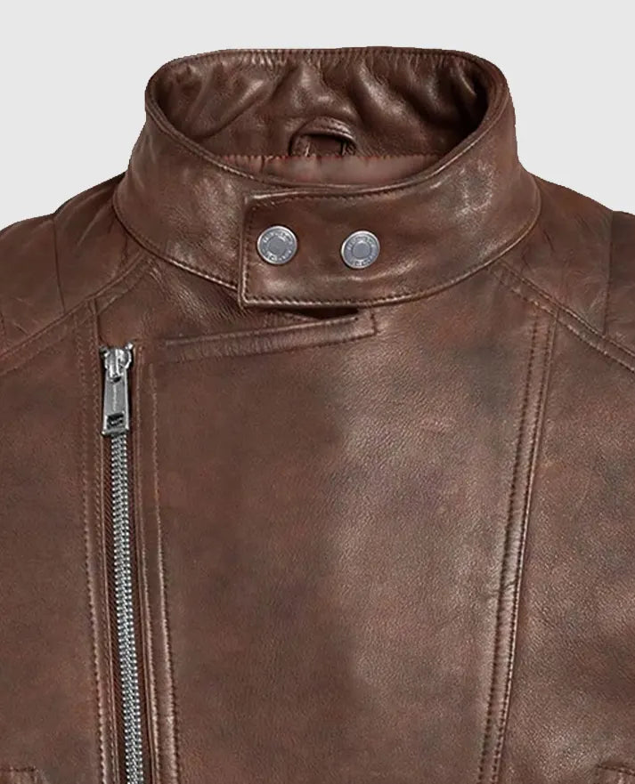 Men's Shotgun Spanish Brown Moto Leather Jacket