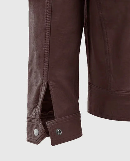 Men's Biker Thunder Storm Burgundy Leather Jacket