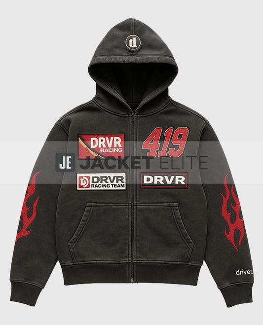 419 Driver Black Hoodie