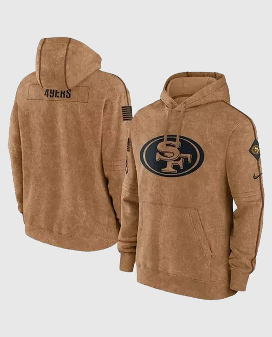 San Francisco 49ers Salute To Service Brown Hoodie for Men and Women