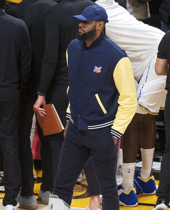 NBA 2023 LeBron James Blue Bomber Jacket