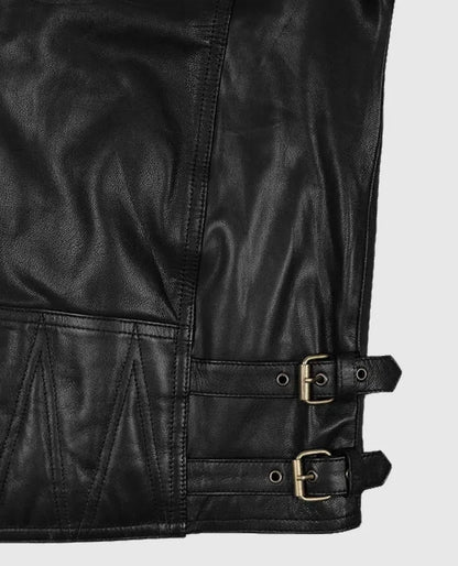 Men's Black Biker Asymmetrical Leather Jacket