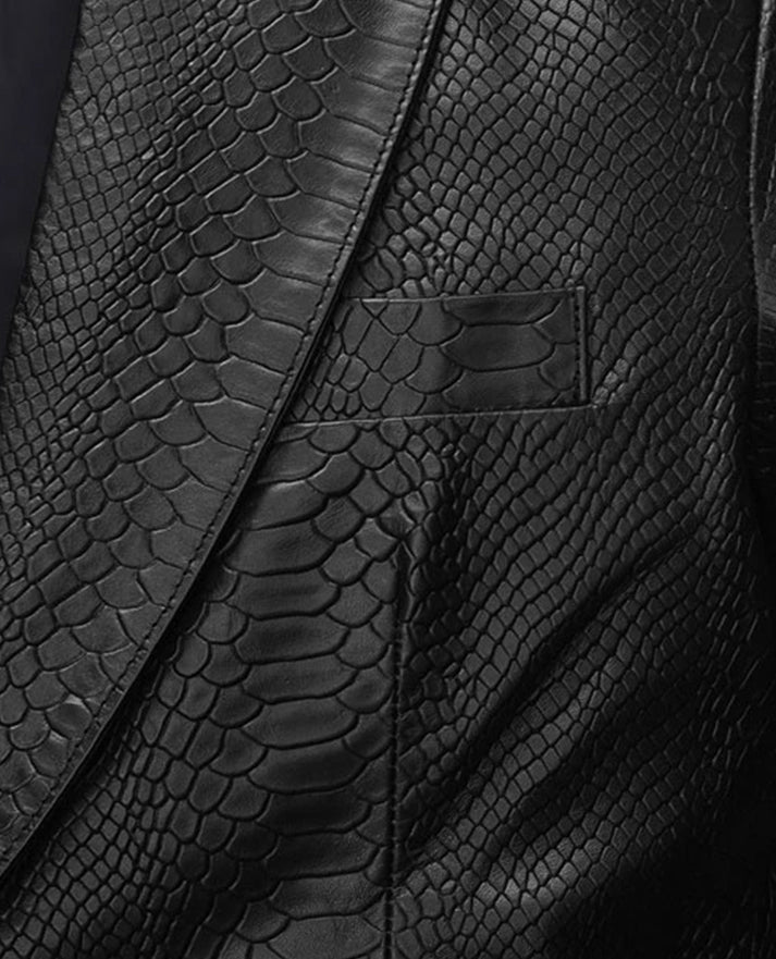 Men's Catwalk Black Python Leather Blazer