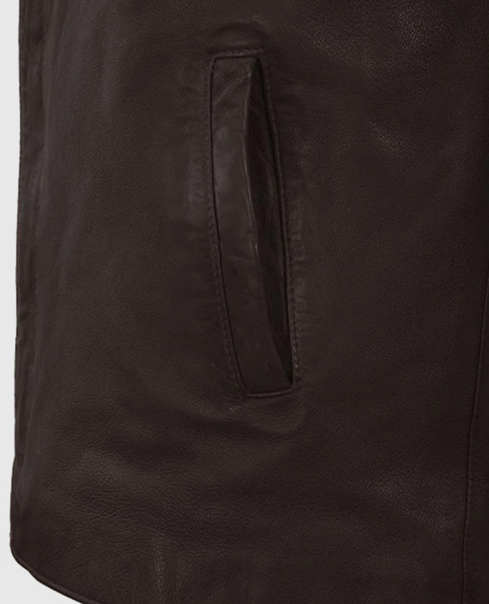 Men’s Biker Motorad Leather Brown Jacket