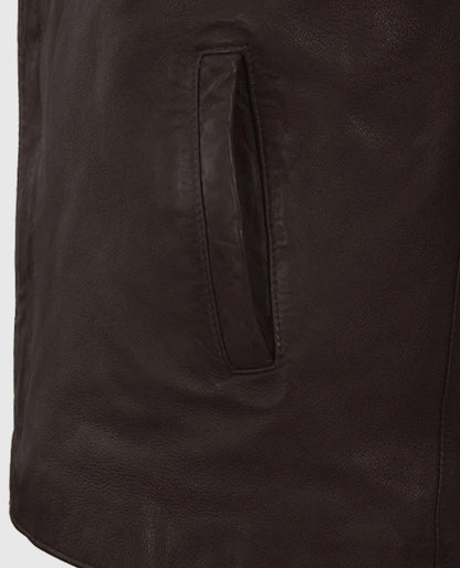 Men’s Biker Motorad Leather Brown Jacket