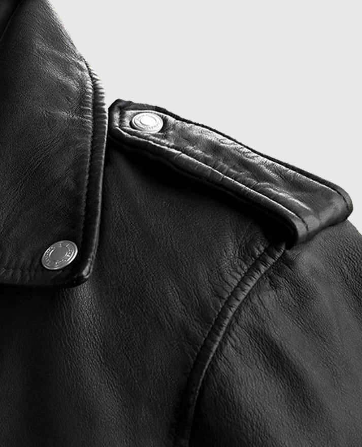 Men’s Beast Biker Leather Jacket in Black