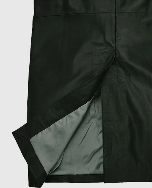 Women's Long Chelsea Leather Coat