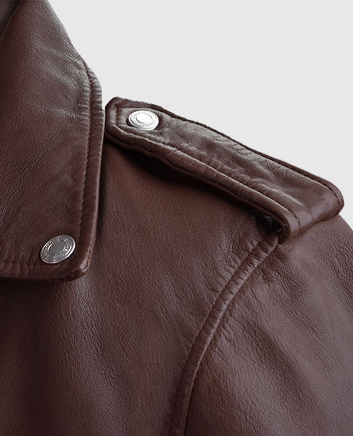 Men's Burgundy Beast Leather Biker Jacket
