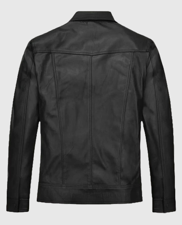David Beckham Black Leather Jacket