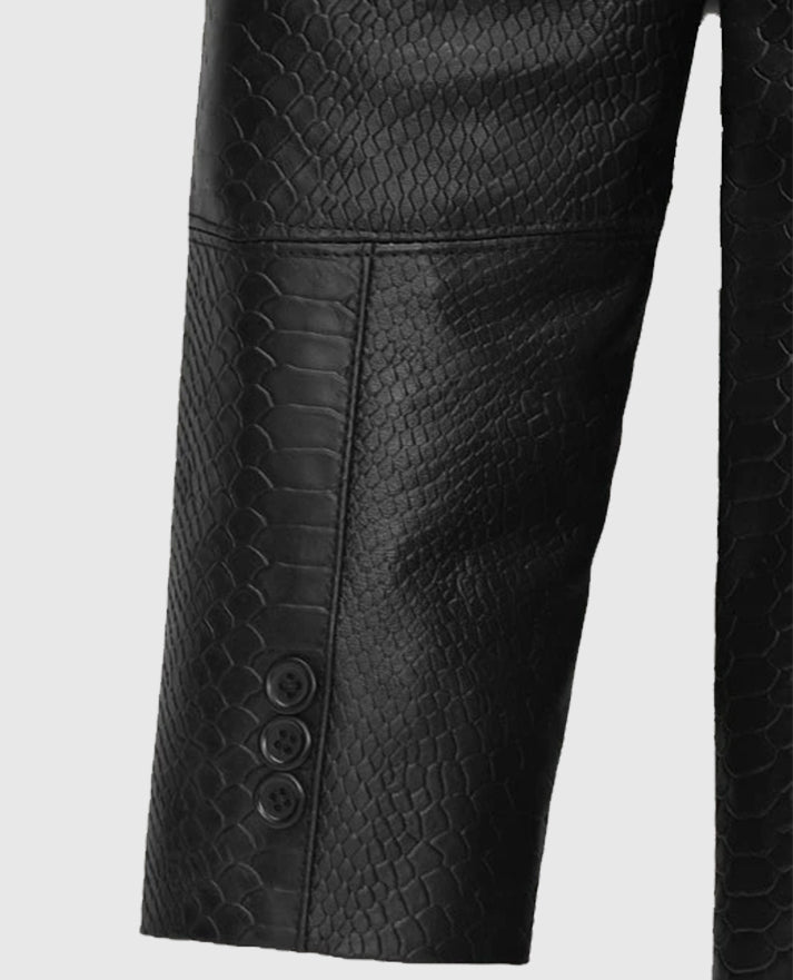 Men's Catwalk Black Python Leather Blazer
