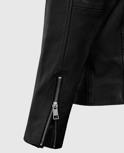 Men’s Black Leather Motorad Biker Jacket