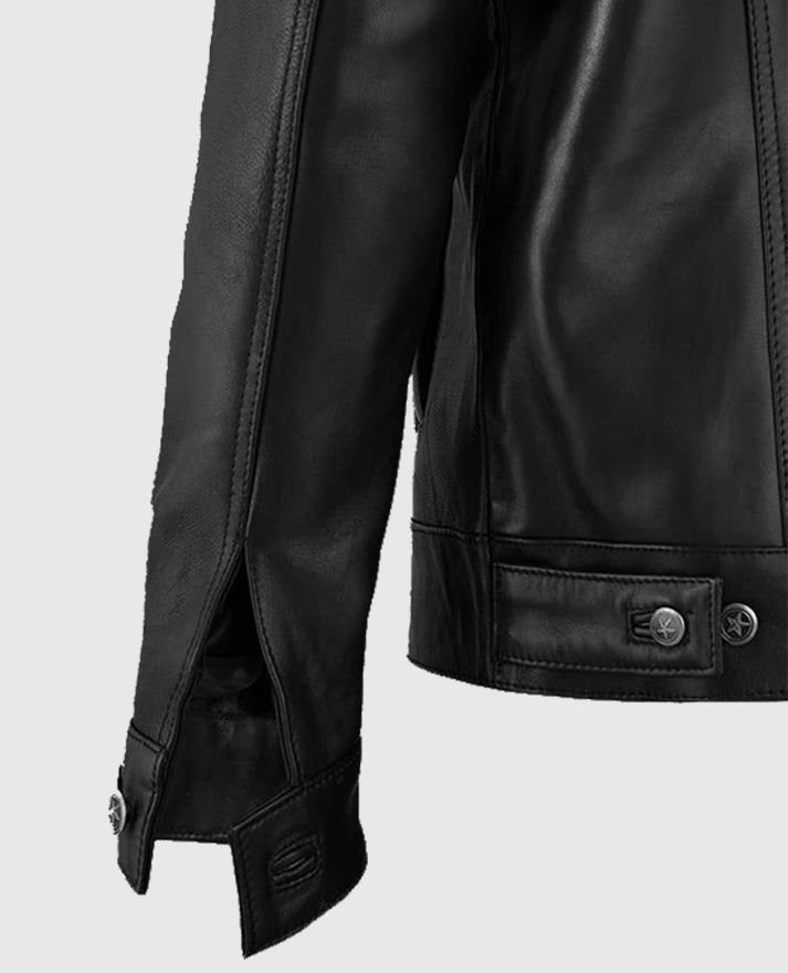 Men's Sherpa Leather Black Jacket