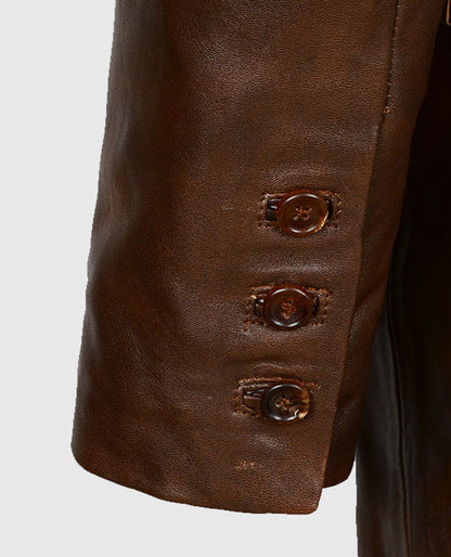 Men's Medieval Leather Blazer in Spanish Brown