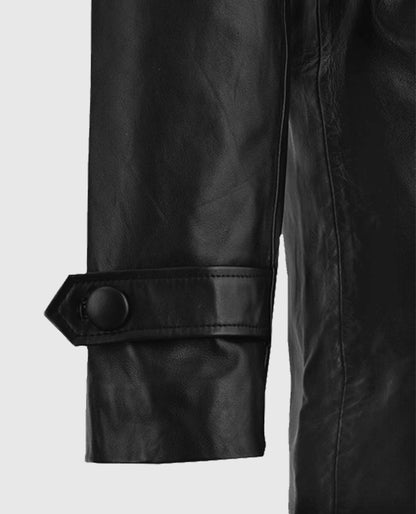 Men's Leather Vintage 1970's Trench Coat