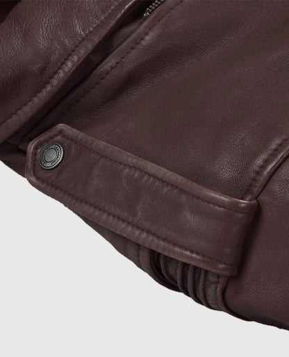 Men’s Burgundy Falcon Rider Leather Jacket
