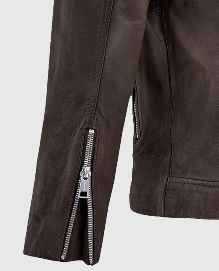 Men's Brown Beast Leather Biker Jacket