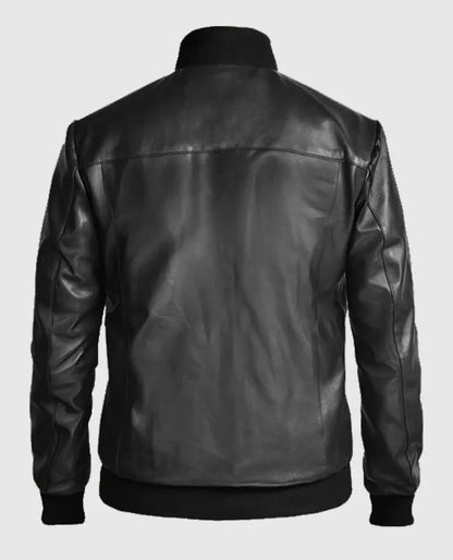 Richard Madden Black Leather Jacket