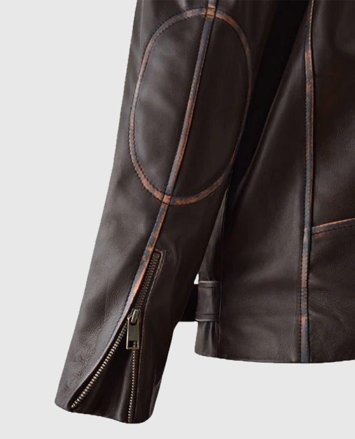 Men's Enforcer Biker Dark Brown Leather Jacket