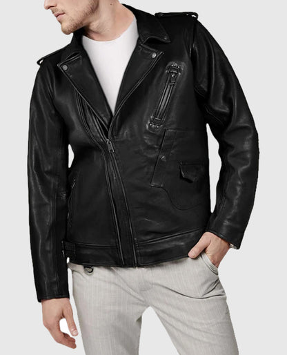 Men's Rider Falcon Leather Jacket in Black