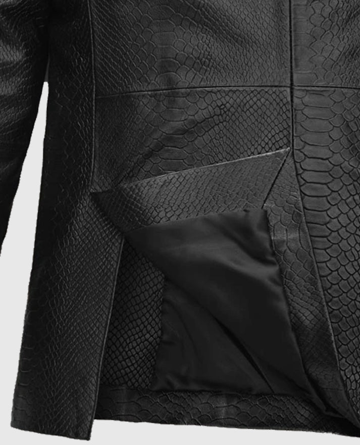 Men's Catwalk Black Python Leather Blazer