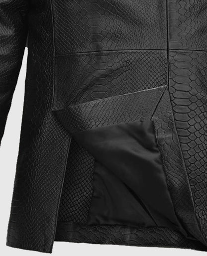 Men's Catwalk Black Python Leather Blazer