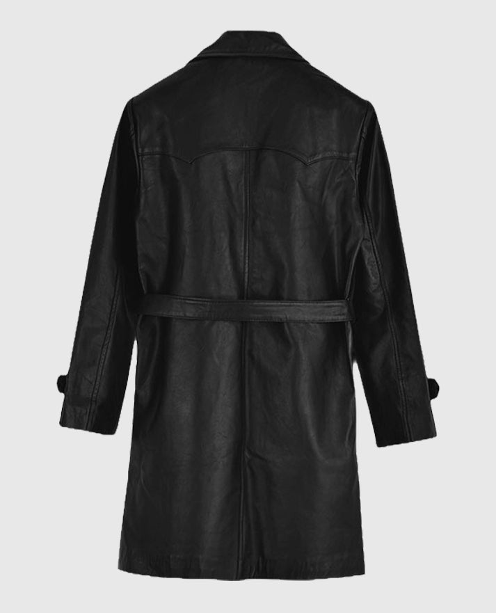 Men's Leather Vintage 1970's Trench Coat