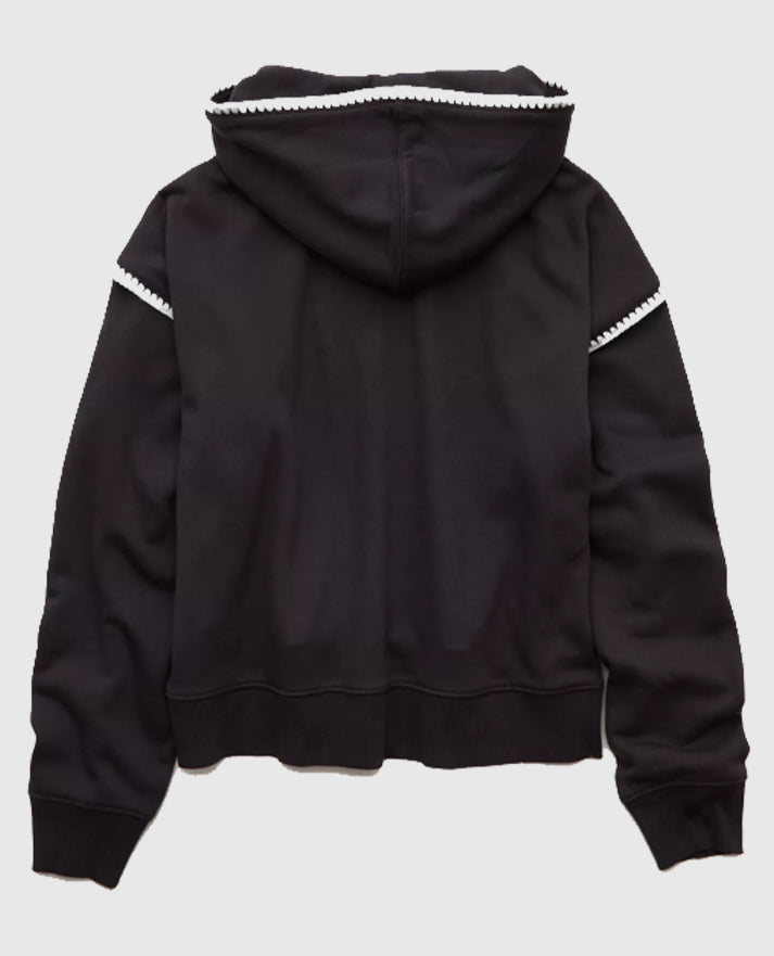 AE Contrast Stitch Black Hoodie