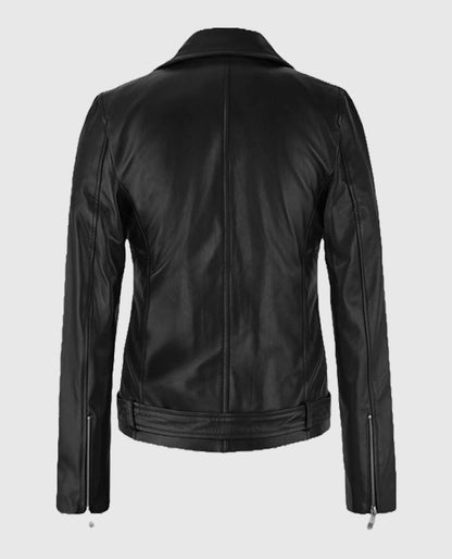 Adele Exarchopoulos Black Biker Leather Jacket