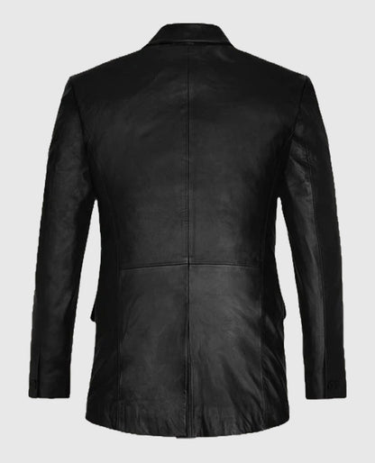 American Actor Al Pacino Black Leather Blazer