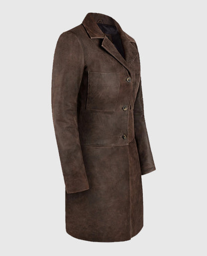 Annabelle Wallis The Mummy Brown Long Coat