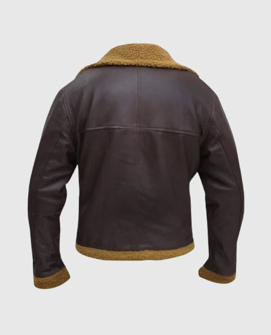 B3 Flying Aviator Pilot Shearling Brown Jacket For Men
