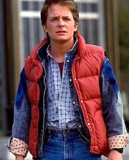 Back to the Future Marty McFly Puffer Vest Red