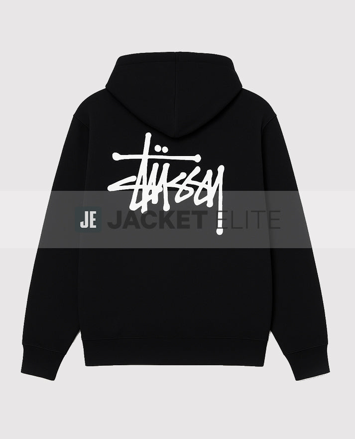 Basic Stussy Black Pullover Hoodie