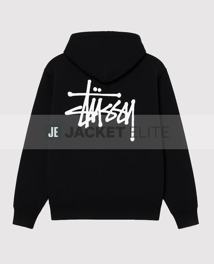 Basic Stussy Black Pullover Hoodie