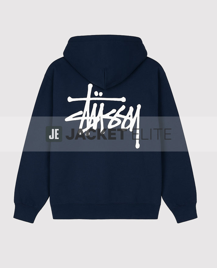 Basic Stussy Navy Blue Pullover Hoodie