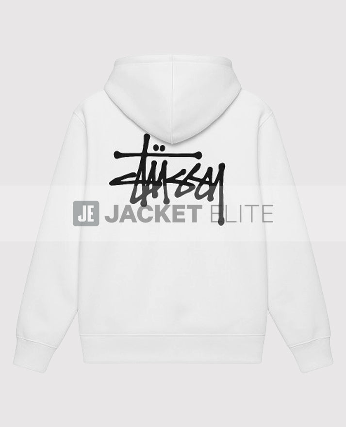 Basic Stussy White Pullover Hoodie